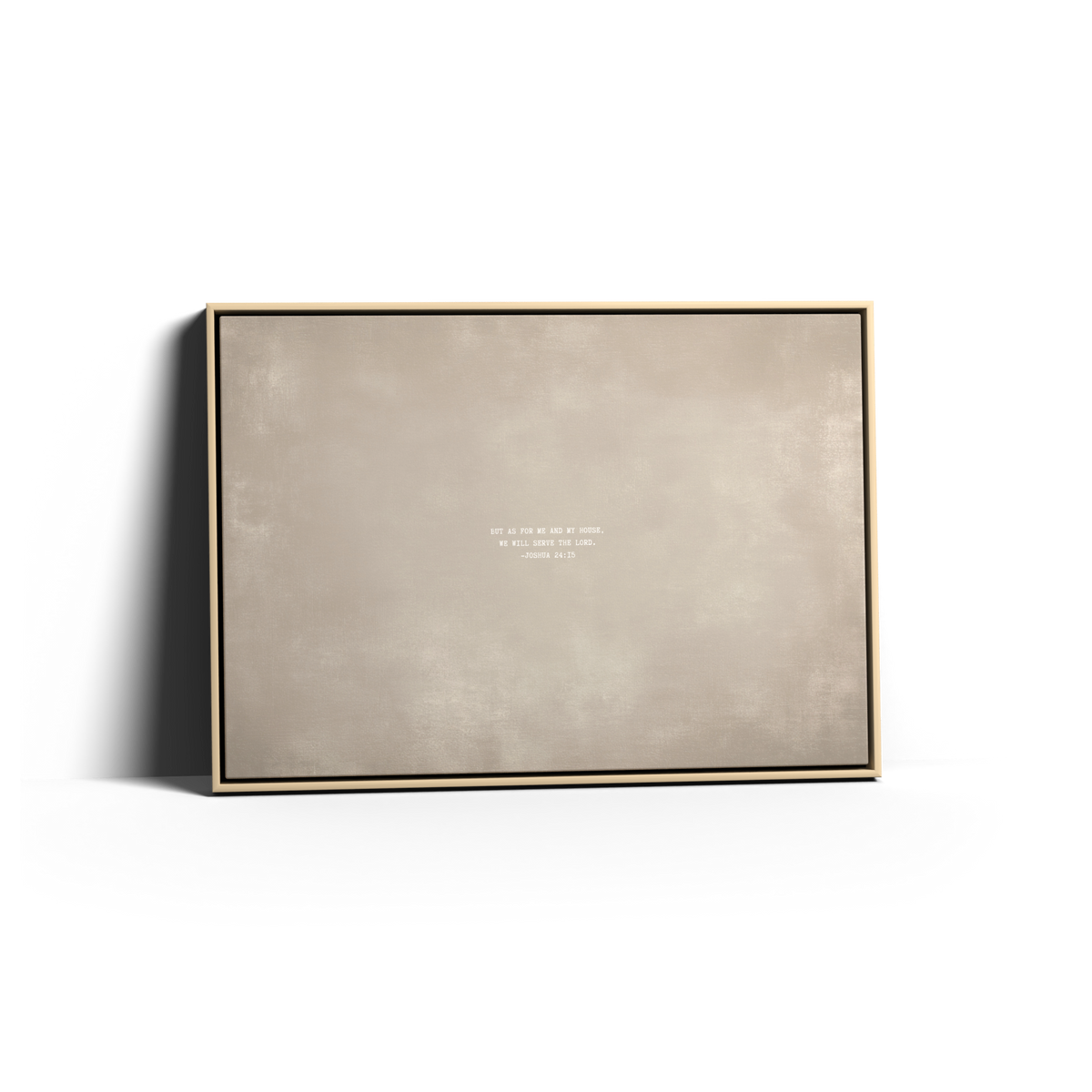 Cashmere Scripture canvas with Joshua 24:15 in a natural frame