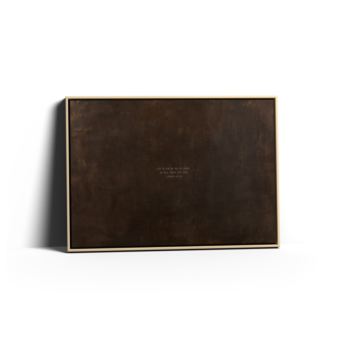 PATINA 01 Scripture canvas with Joshua 24:15 in a natural frame