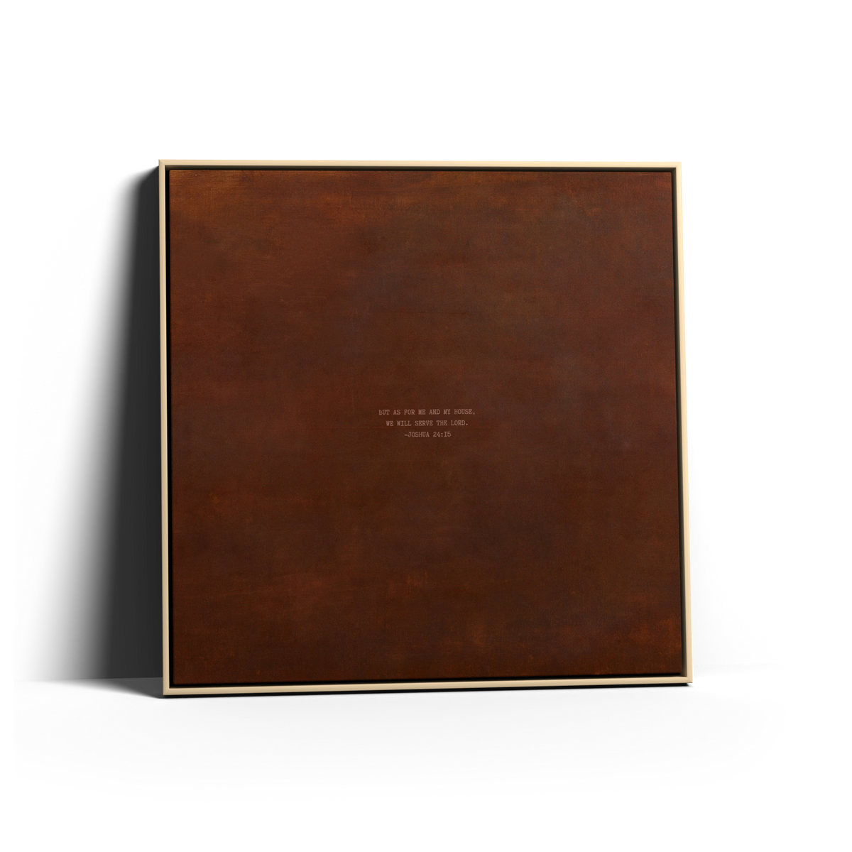 PATINA 02 Scripture canvas with Joshua 24:15 in a natural frame
