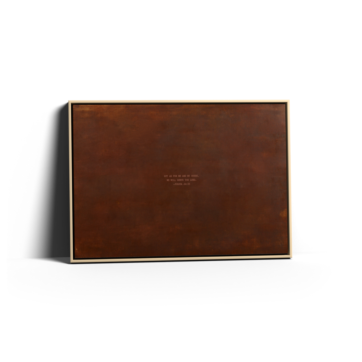 PATINA 02 Scripture canvas with Joshua 24:15 in a natural frame