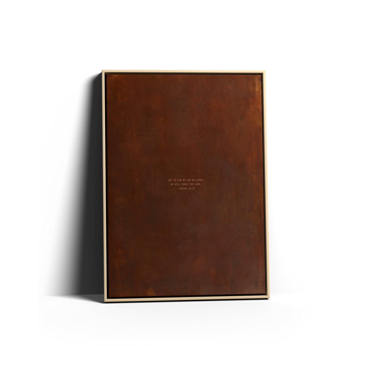 PATINA 02 Scripture canvas with Joshua 24:15 in a natural frame