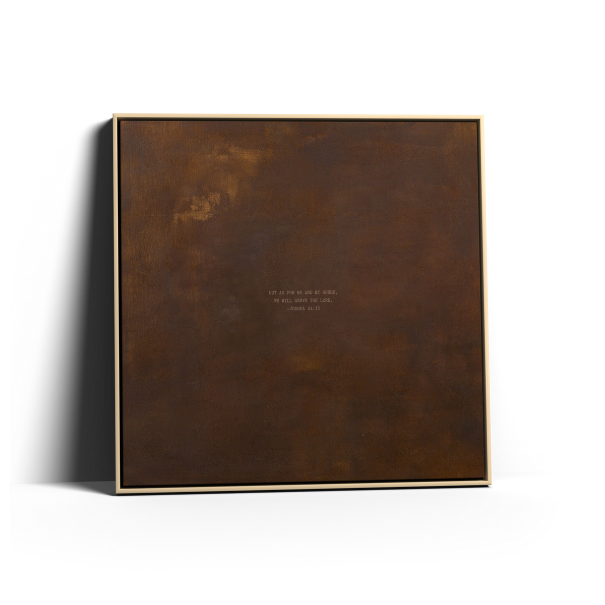 PATINA 03 Scripture canvas with Joshua 24:15 in a natural frame