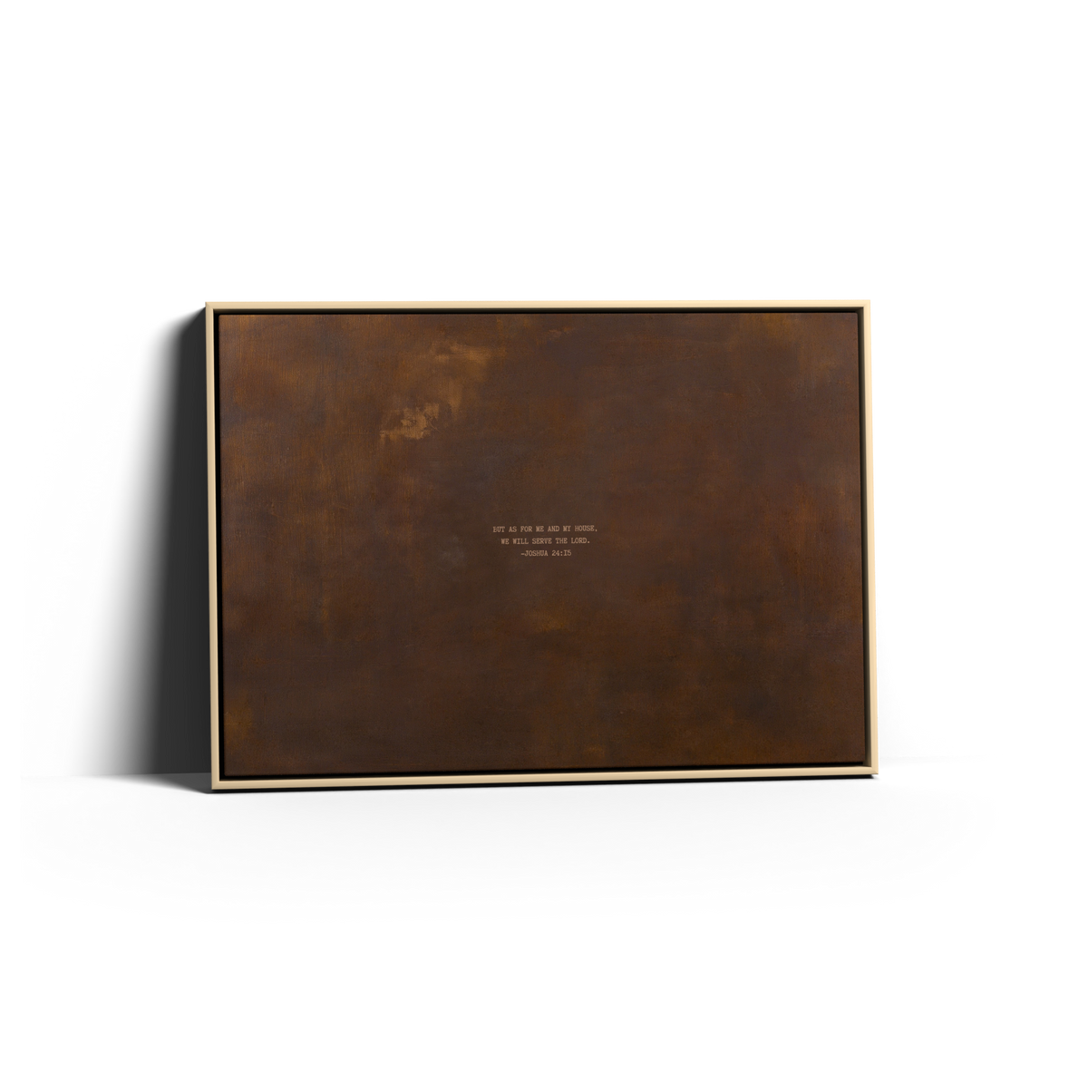 PATINA 03 Scripture canvas with Joshua 24:15 in a natural frame