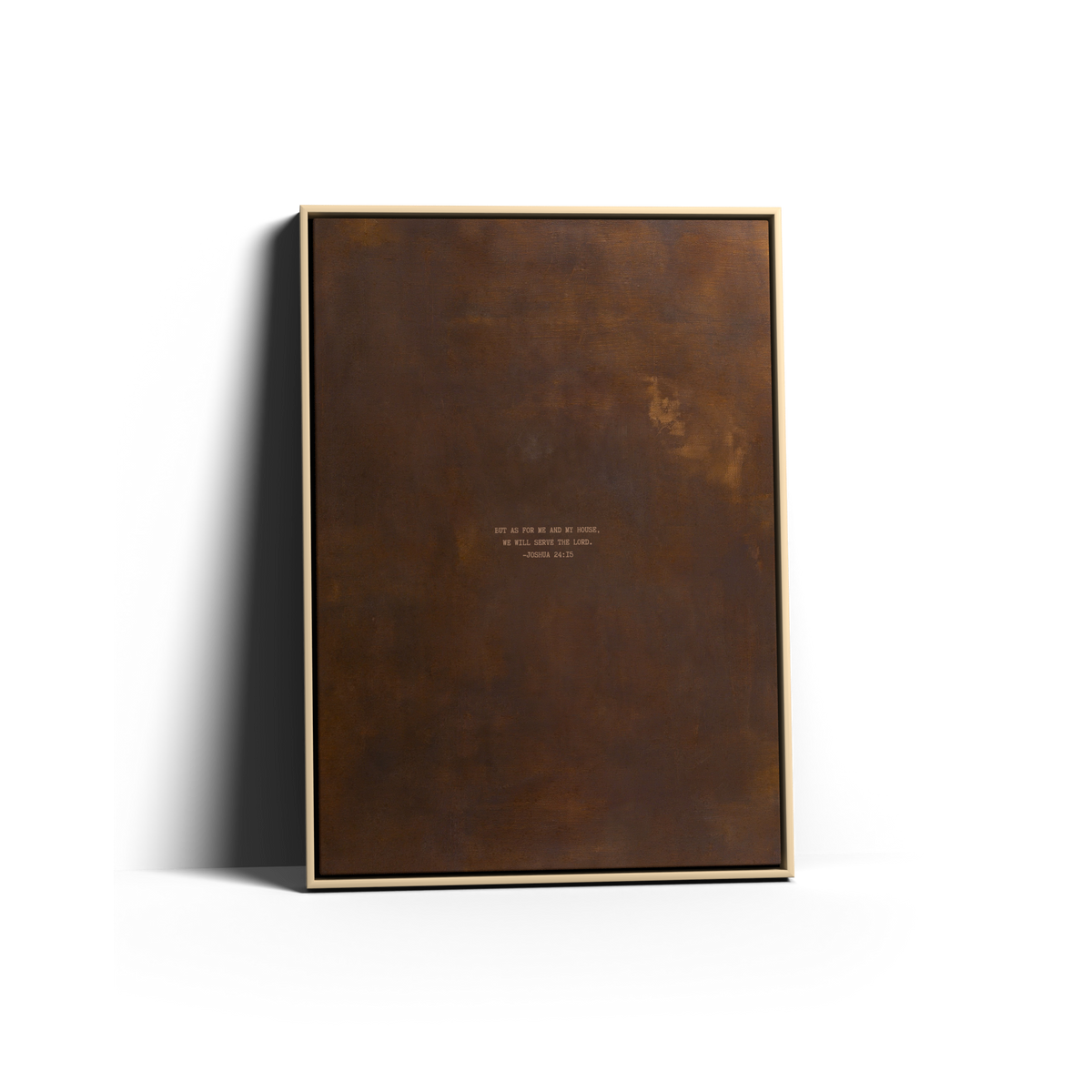 PATINA 03 Scripture canvas with Joshua 24:15 in a natural frame