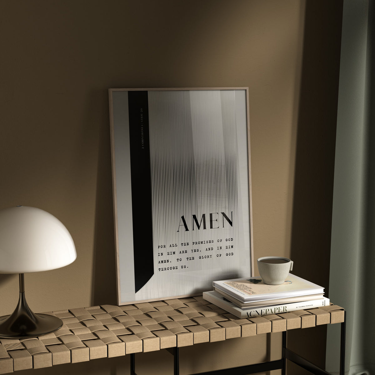 AMEN 2 Corinthians 1:20 Christian wall art print by AENON HOME fine art scripture print