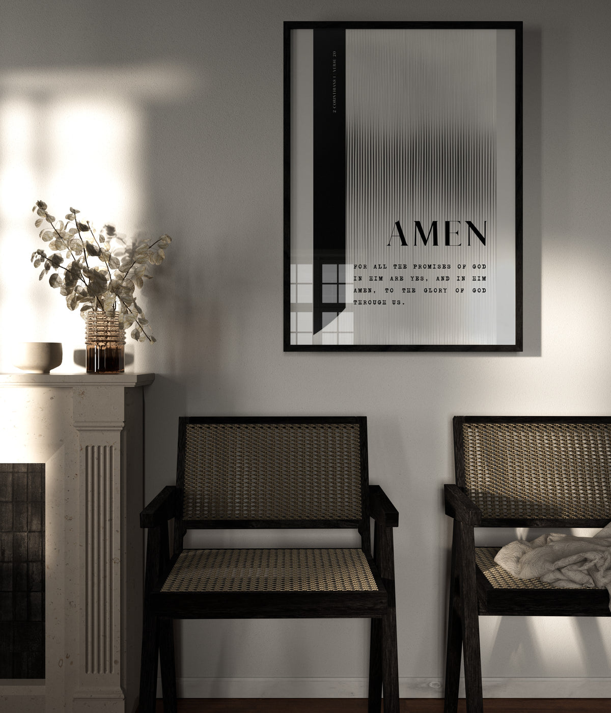 AMEN 2 Corinthians 1:20 Christian wall art print by AENON HOME fine art scripture print