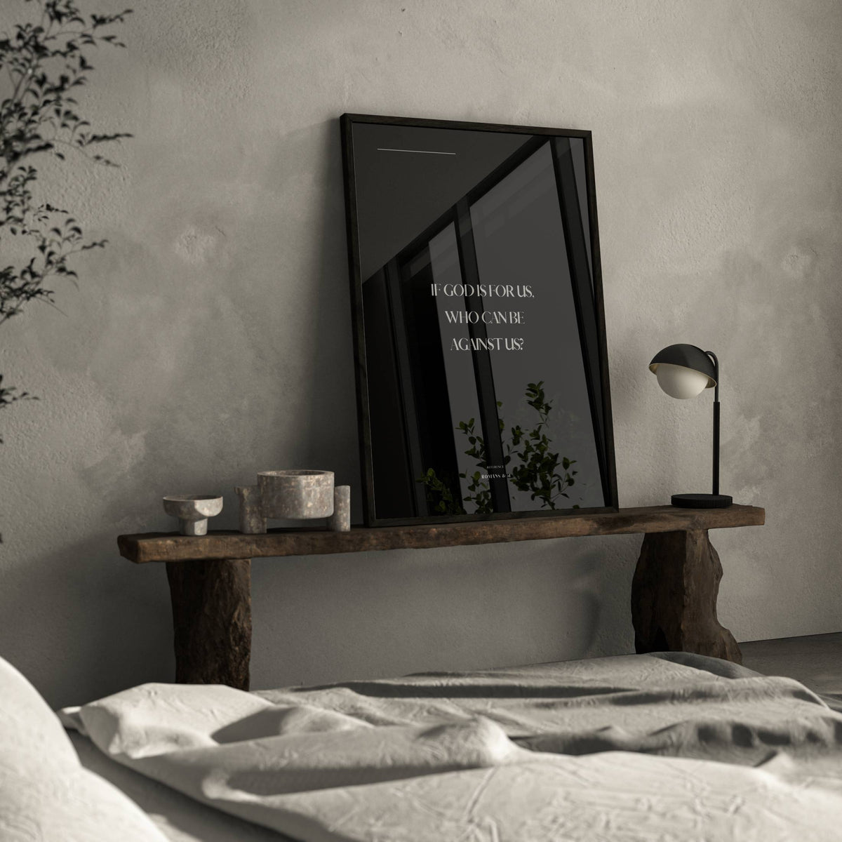 For Us Romans 8:31 Christian wall art print by AENON HOME fine art scripture print