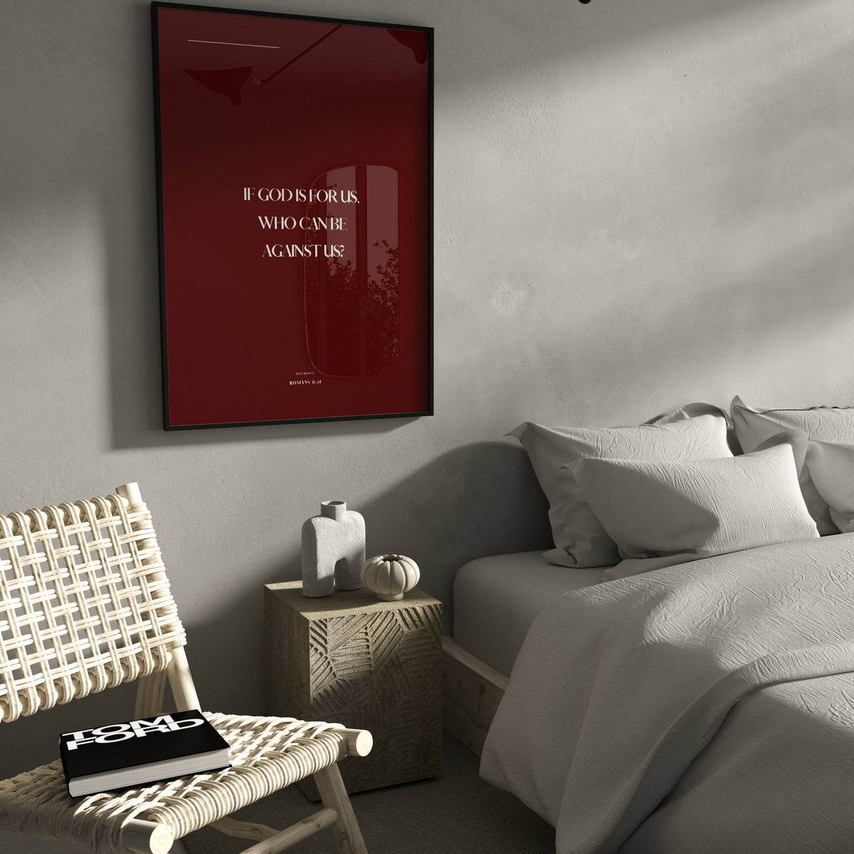 For Us Romans 8:31 Christian wall art print by AENON HOME fine art scripture print