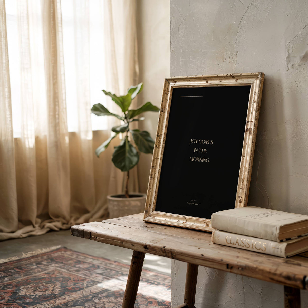 Joy Psalm 30:5 Christian wall art print by AENON HOME fine art scripture print