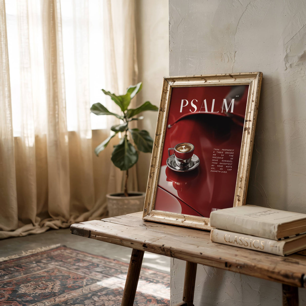 My Cup Psalm 23:5 Christian wall art print by AENON HOME fine art scripture print