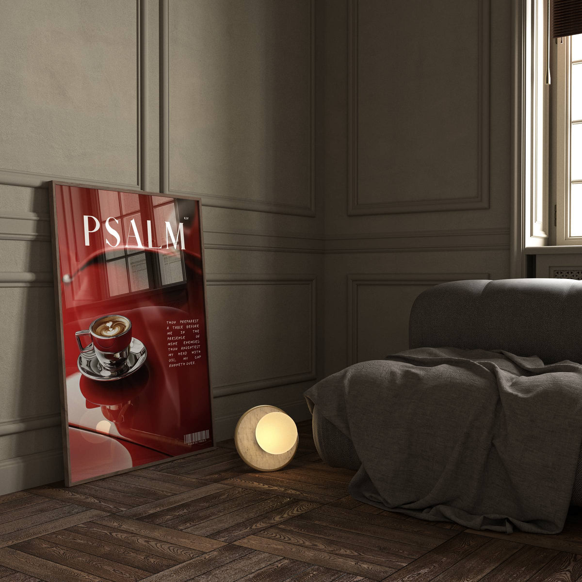 My Cup Psalm 23:5 Christian wall art print by AENON HOME fine art scripture print
