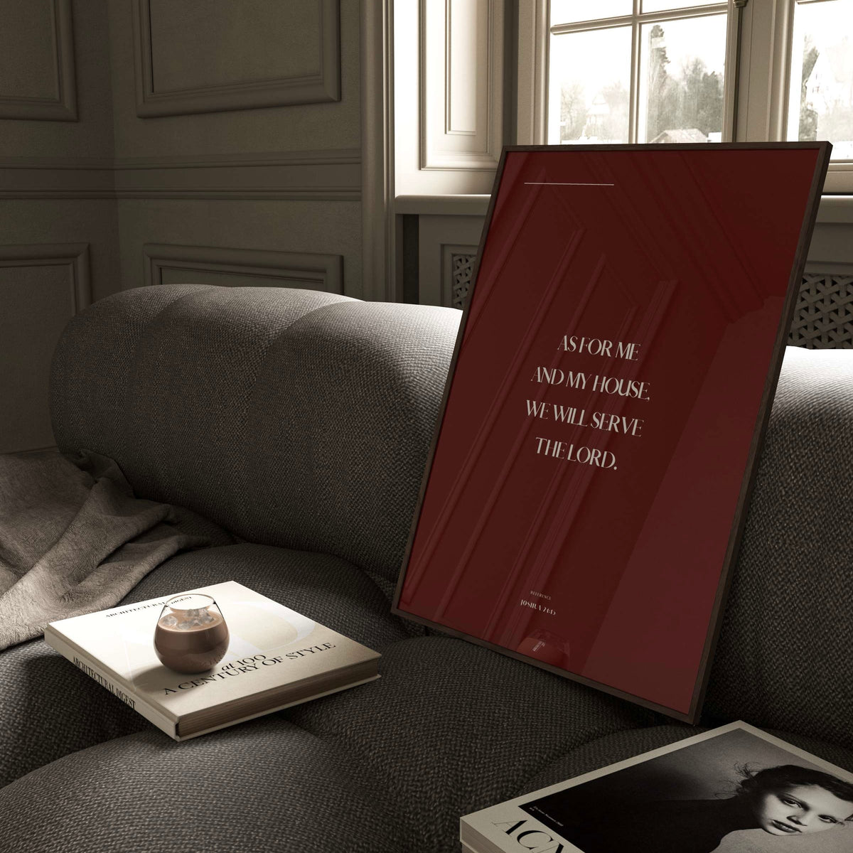 My House Joshua 24:15 Christian wall art print by AENON HOME fine art scripture print