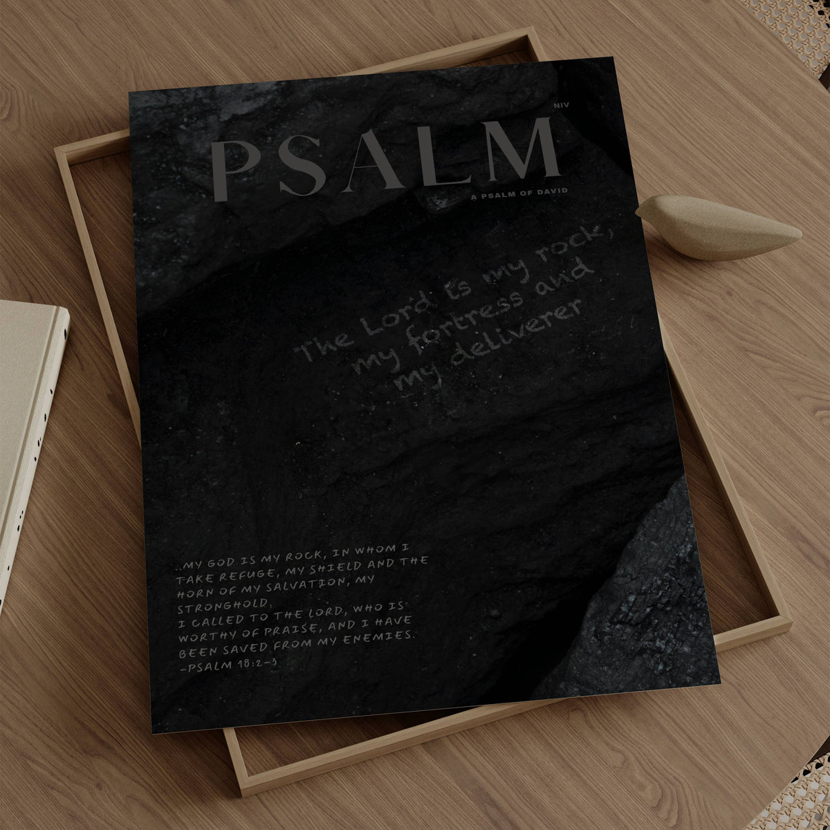My Rock Psalm 18:2-3 Christian wall art print by AENON HOME fine art scripture print