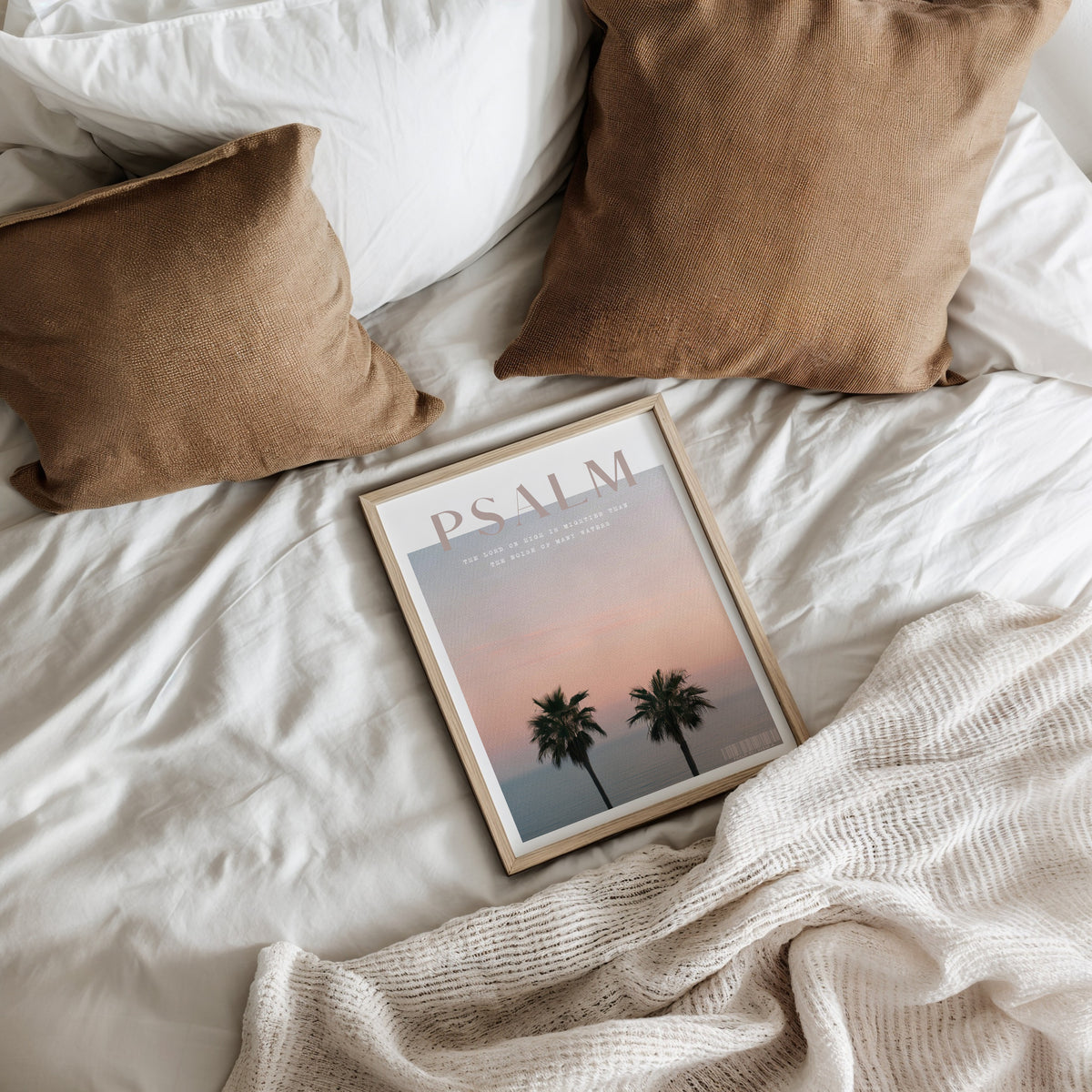 PALM TREES Psalm 93:4 Christian wall art print by AENON HOME fine art scripture print