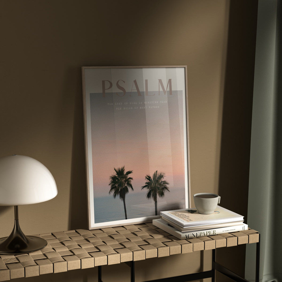 PALM TREES Psalm 93:4 Christian wall art print by AENON HOME fine art scripture print