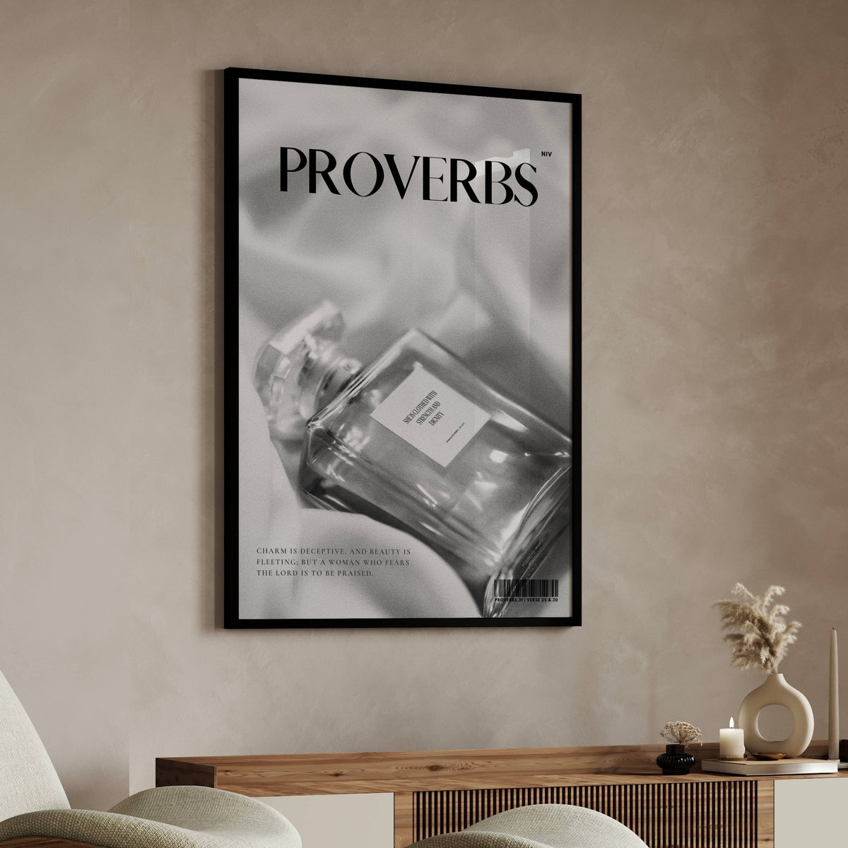 Proverbs Nº 31 Proverbs 31:25-30 Christian wall art print by AENON HOME fine art scripture print