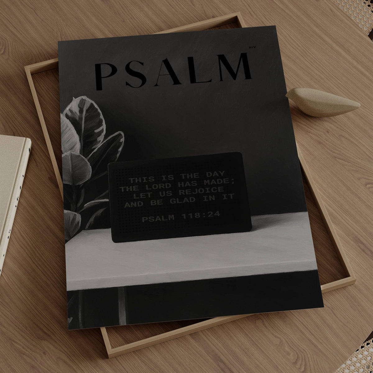 Rejoice Psalm 118:24 Christian wall art print by AENON HOME fine art scripture print