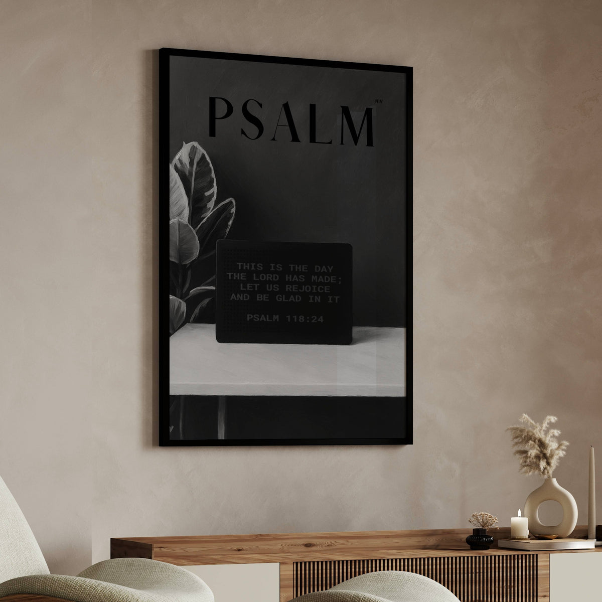 Rejoice Psalm 118:24 Christian wall art print by AENON HOME fine art scripture print