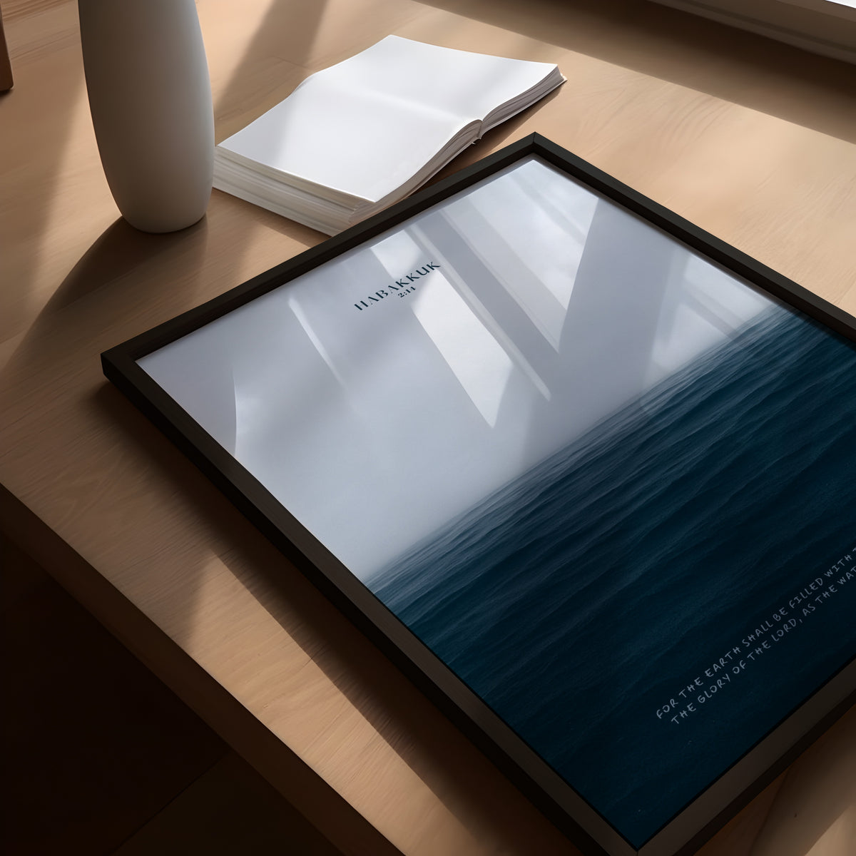 The Sea Nº 1 Habakkuk 2:14 Christian wall art print by AENON HOME fine art scripture print